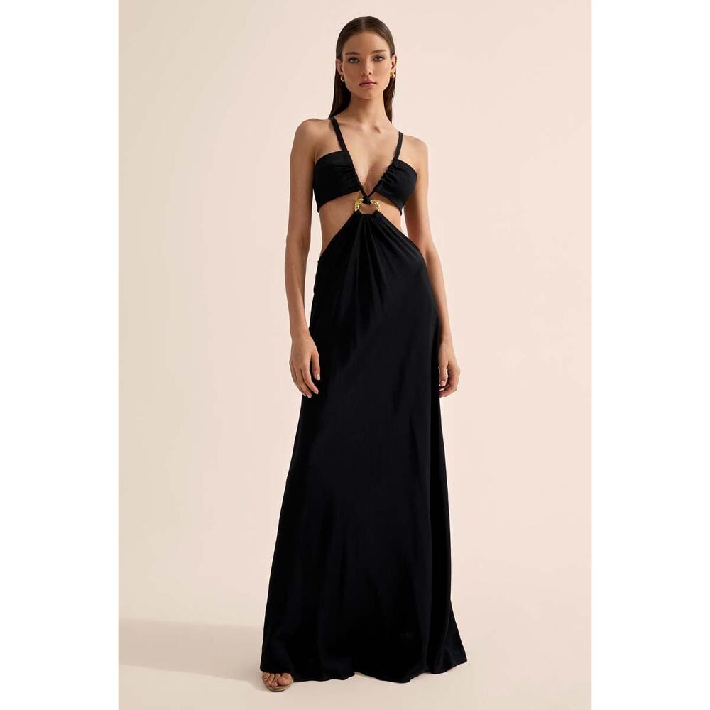 Cin Cin Galaxy Maxi Dress - Black Sz L NWT